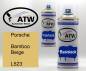 Preview: Porsche, Bamboo Beige, L523: 400ml Sprühdose + 400ml Klarlack - Set, von ATW Autoteile West.